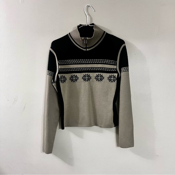 NILS Sweaters - NILS Black and Cream Women's Turtleneck Sweater